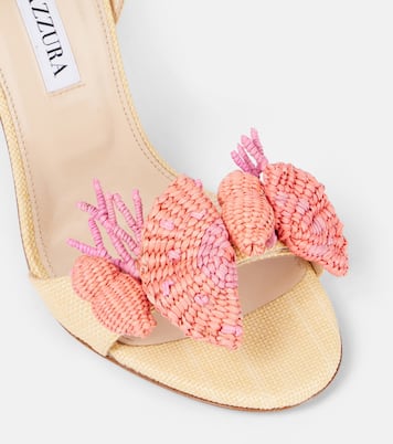 Marea 105 leather-trimmed raffia sandals | Aquazzura