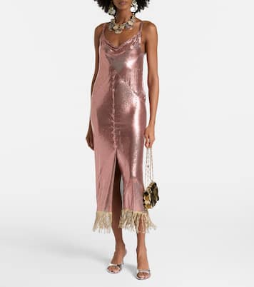 Robe midi métallisée | Rabanne