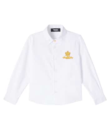 Camicia Oxford in cotone con logo | Versace Kids