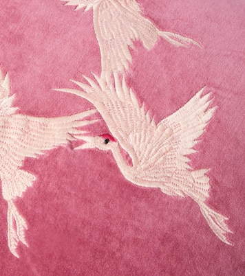 Coussin brodé en velours de soie et coton | Les-Ottomans