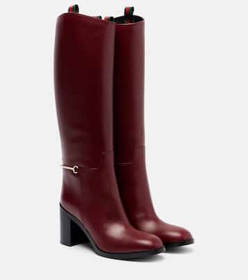 Botas altas de piel con Horsebit | Gucci