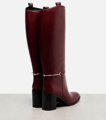 Botas altas de piel con Horsebit | Gucci