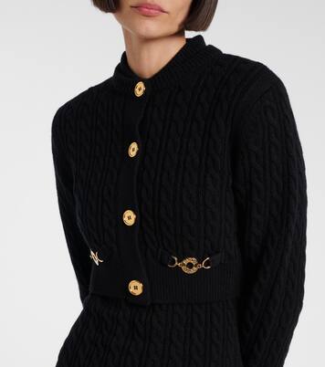 Cable-knit wool and cashmere cardigan | Patou