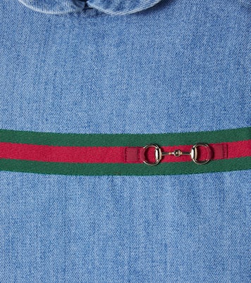 Jeanskleid Horsebit Web Stripe | Gucci Kids