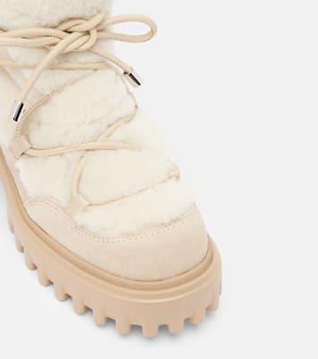 Hogan H700 shearling-trimmed suede ankle boots | Hogan