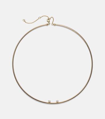 9kt gold choker with diamonds | Yvonne Léon
