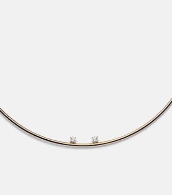 9kt gold choker with diamonds | Yvonne Léon