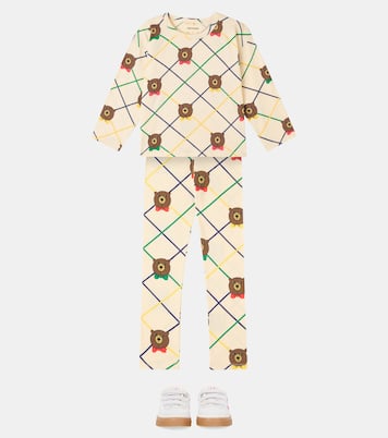 Printed cotton-blend jersey leggings | Mini Rodini