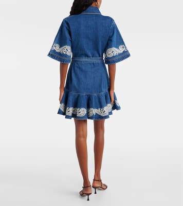 Vestido corto de denim con paisley | Alémais