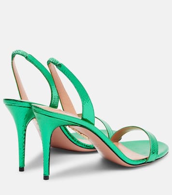 So Nude 85 snake-effect leather sandals | Aquazzura