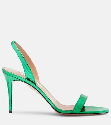 So Nude 85 snake-effect leather sandals | Aquazzura