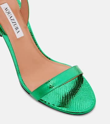 So Nude 85 snake-effect leather sandals | Aquazzura