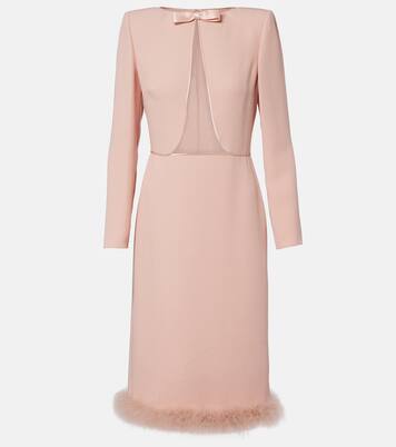 Cady Couture feather-trimmed midi dress | Valentino