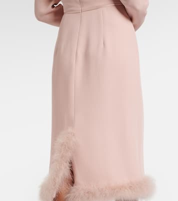 Cady Couture feather-trimmed midi dress | Valentino
