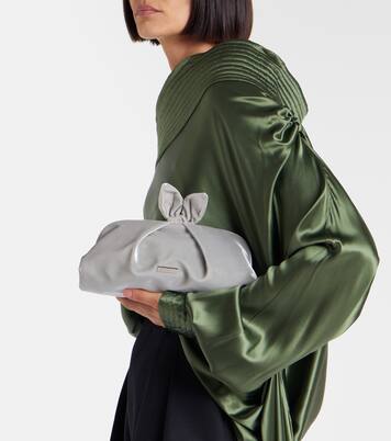 Clutch Bow Tie Small in velluto | Aquazzura