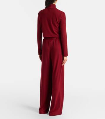 Lauren pleated jersey wide-leg pants | Leset