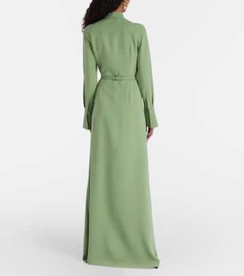 Embroidered silk-blend georgette gown | Oscar de la Renta