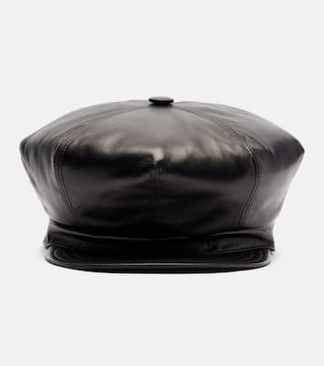 VLogo leather newsboy cap | Valentino