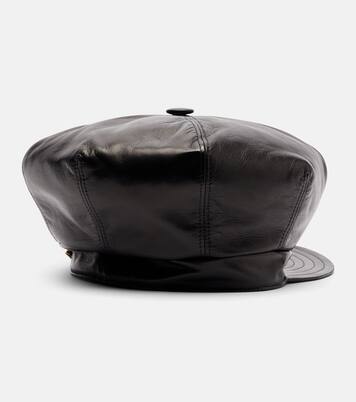 VLogo leather newsboy cap | Valentino