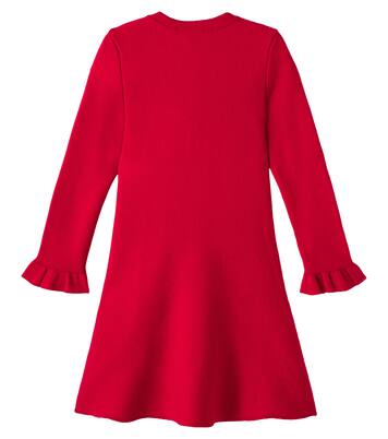 Floral-appliqué wool and cotton-blend dress | Self-Portrait Kids