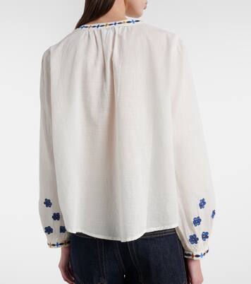 Amani embroidered cotton blouse | Velvet