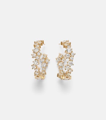 Pendientes de aro de oro de 14 ct (585/1000) con diamantes | Sydney Evan
