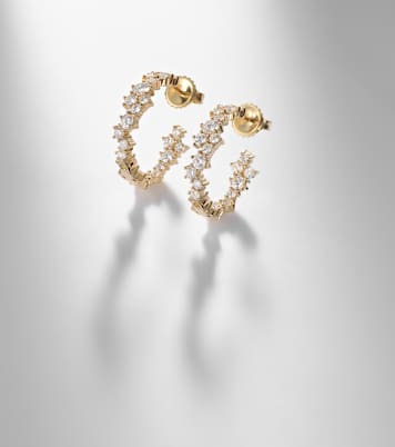 Pendientes de aro de oro de 14 ct (585/1000) con diamantes | Sydney Evan