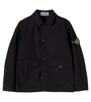 Compass cotton-blend jacket | Stone Island Junior