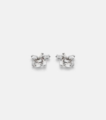 Classic 18kt white gold (750/1000) stud earrings with diamonds | Suzanne Kalan