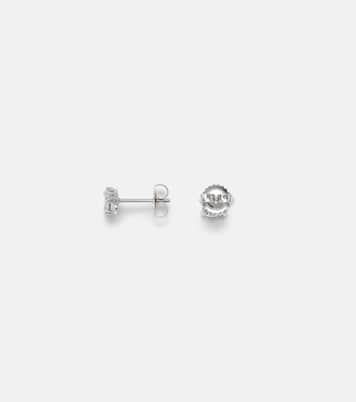 Classic 18kt white gold (750/1000) stud earrings with diamonds | Suzanne Kalan