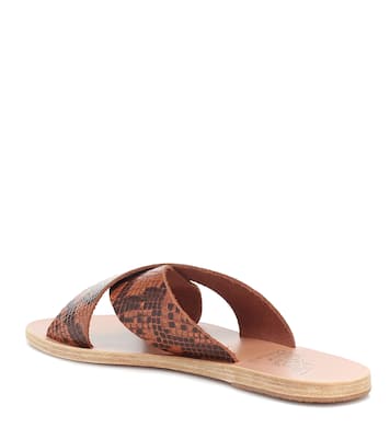 Thais snake-effect leather slides | Ancient Greek Sandals