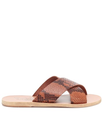 Thais snake-effect leather slides | Ancient Greek Sandals