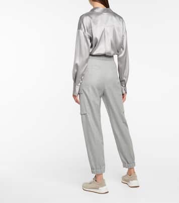 Wool flannel cargo pants | Brunello Cucinelli