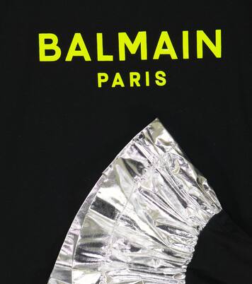 Logo cotton T-shirt dress | Balmain Kids