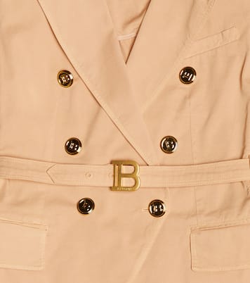 Blazer de algodón de doble botonadura | Balmain Kids