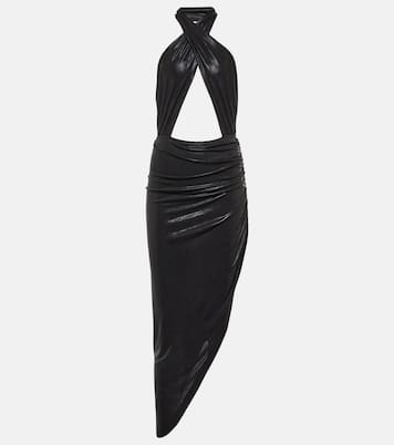 Cutout halterneck lamé gown | Norma Kamali