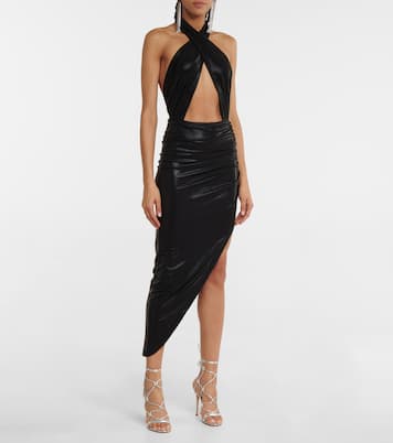 Cutout halterneck lamé gown | Norma Kamali