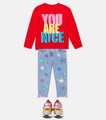 T-shirt in jersey di cotone con stampa | Stella McCartney Kids