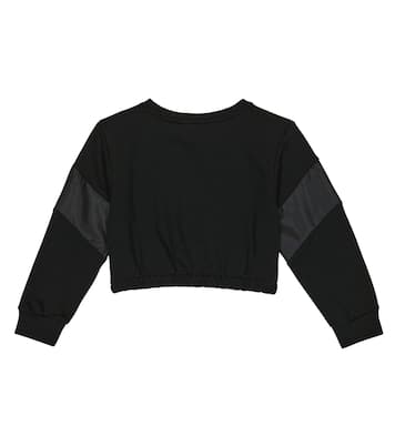 Logo cotton-blend cropped sweatshirt | Balmain Kids