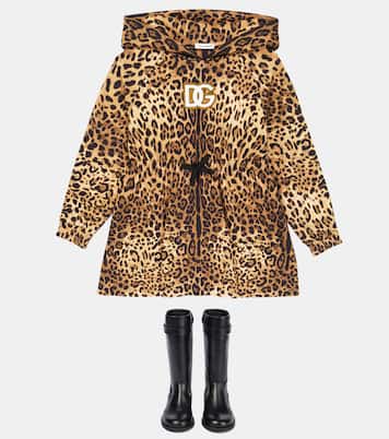 Abito in jersey di cotone leopardato | Dolce&Gabbana Kids