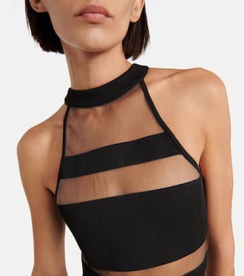 Maxikleid mit Mesh | Balmain