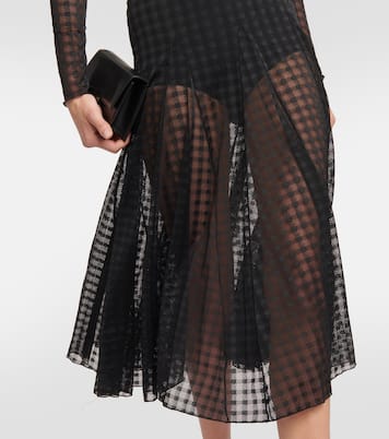 Abito midi in pizzo a quadretti | Ami Paris
