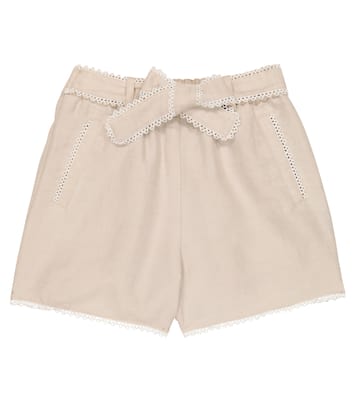Shorts de lino y algodón bordados | Chloé Kids