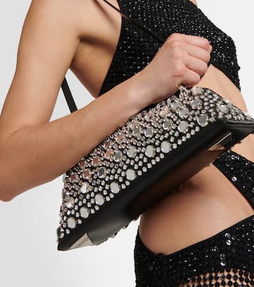 Pochette Long Night Small brodée en cuir | The Attico