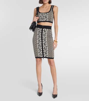 Monogram jacquard crop top | Balmain