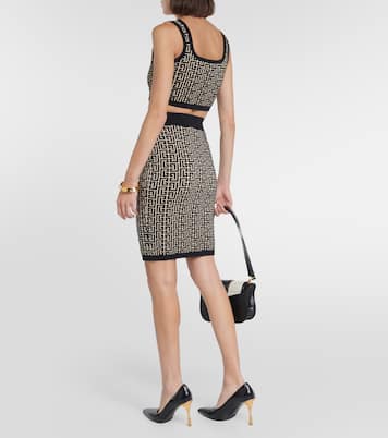 Monogram jacquard crop top | Balmain