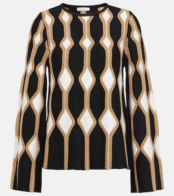 Jersey de punto intarsia de lana y seda | Chloé