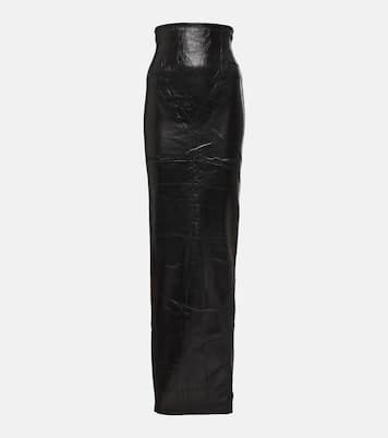 Falda larga en denim revestido | Rick Owens