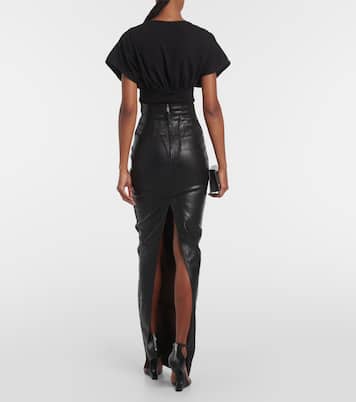 Falda larga en denim revestido | Rick Owens