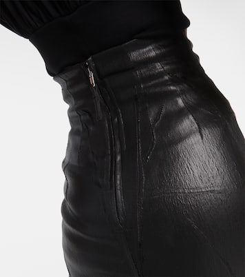Falda larga en denim revestido | Rick Owens